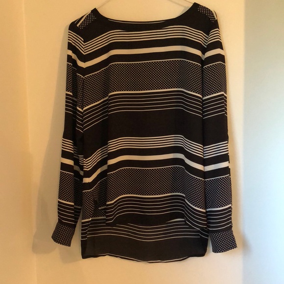 LOFT Tops - White & Black Ann Taylor Blouse